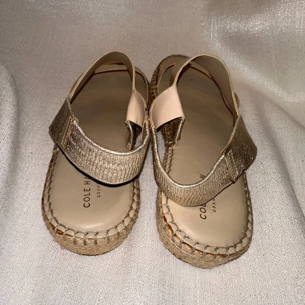 Cole Haan Metallic Gold Espadrille Sandals